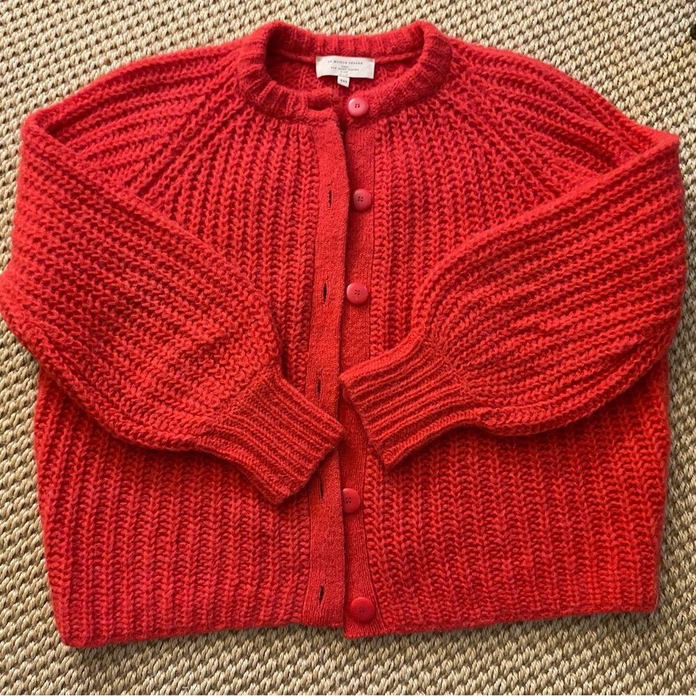 Sezane Emile Cardigan in Red Size XXS Sweater